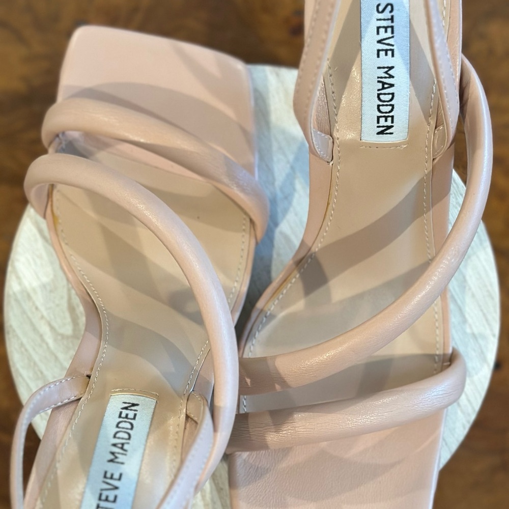 Steve Madden Tan Strappy Stiletto Heels - Picture 2 of 6